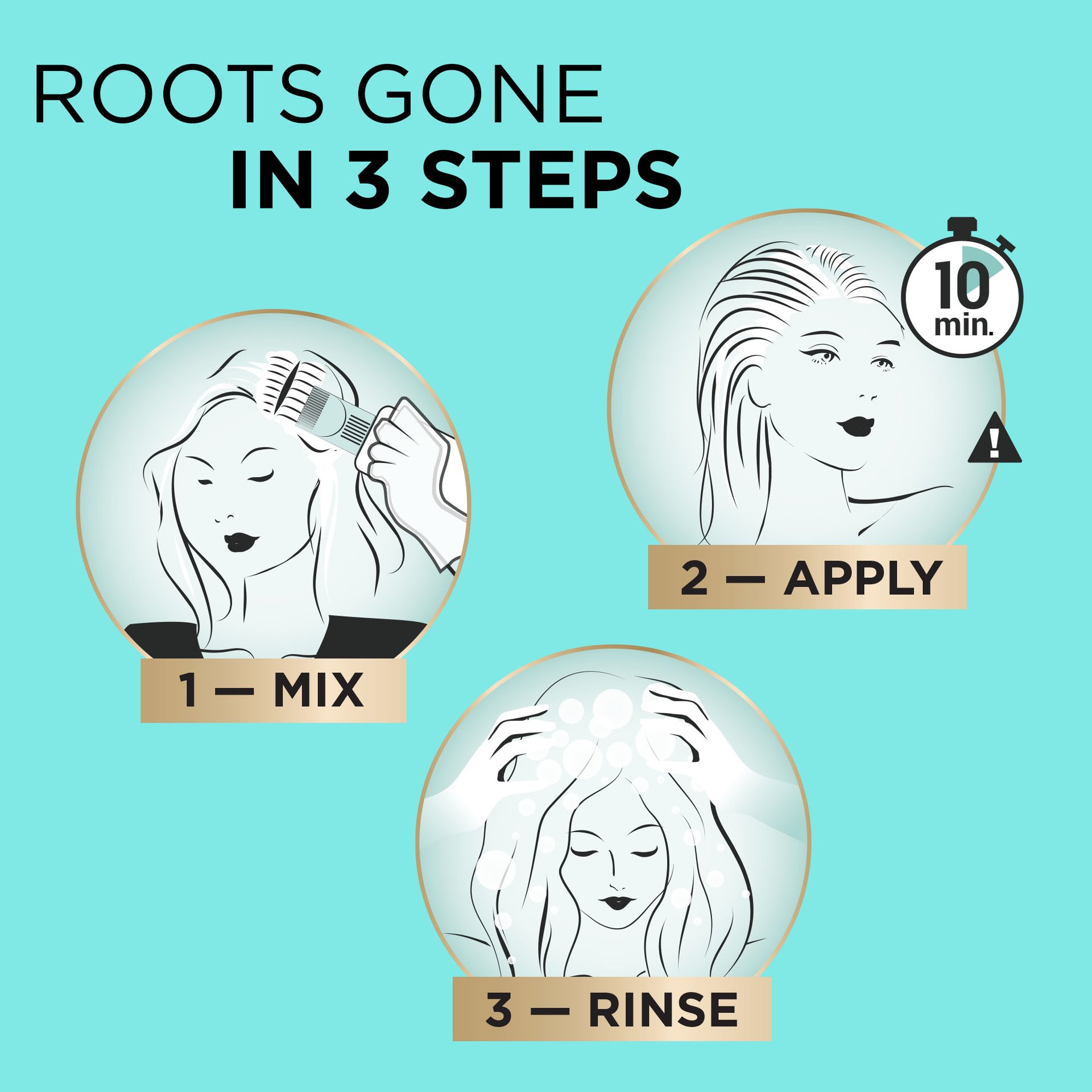 Easy way to retouch the roots in 3 steps